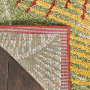 HomeRoots 10' Tropical Palm Leaf Area Rug - Vibrant Multicolor Indoor/Outdoor Design, Stain-Resistant & Durable 551343