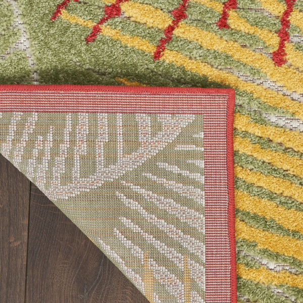 HomeRoots 10' Tropical Palm Leaf Area Rug - Vibrant Multicolor Indoor/Outdoor Design, Stain-Resistant & Durable 551343