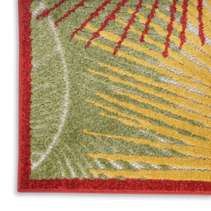 HomeRoots 10' Tropical Palm Leaf Area Rug - Vibrant Multicolor Indoor/Outdoor Design, Stain-Resistant & Durable 551343