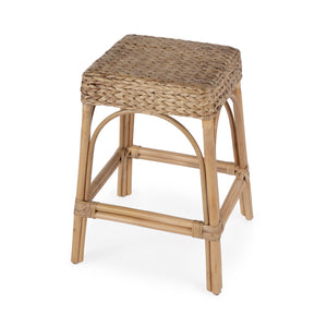 Butler Specialty Robias 24.5" Backless Rattan Counter Stool With Water Hyacinth, Stylish And Durable For Any Space Light Brown Rattan,Water Hyacinth 5513440-butler