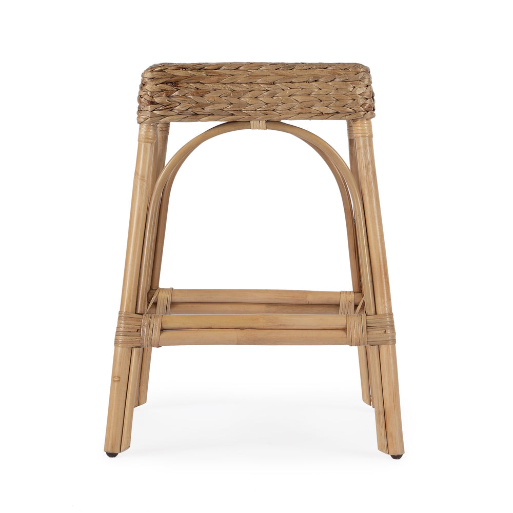 Butler Specialty Robias 24.5" Backless Rattan Counter Stool With Water Hyacinth, Stylish And Durable For Any Space Light Brown Rattan,Water Hyacinth 5513440-butler