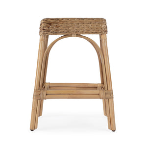 Butler Specialty Robias 24.5" Backless Rattan Counter Stool With Water Hyacinth, Stylish And Durable For Any Space Light Brown Rattan,Water Hyacinth 5513440-butler