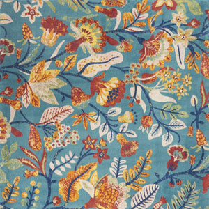 Homeroots 9' X 12' Aqua Floral Power Loom Area Rug  Polypropylene 551344