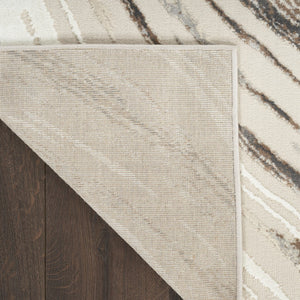 HomeRoots 5' Modern Abstract Area Rug in Beige, Black, and Gray – Stain-Resistant, Non-Skid, Durable Design 9' X 12' 551345