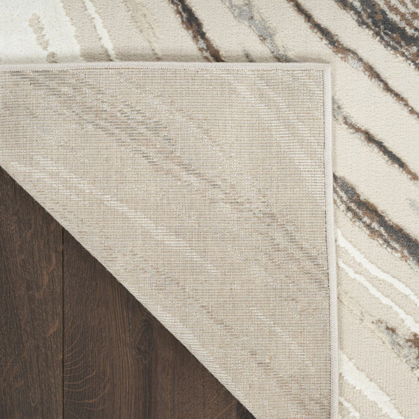 HomeRoots 5' Modern Abstract Area Rug in Beige, Black, and Gray – Stain-Resistant, Non-Skid, Durable Design 9' X 12' 551345