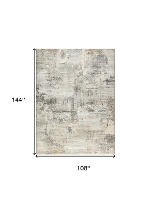 Homeroots 9' X 12' Beige Black And Gray Abstract Non Skid Area Rug  Polyester 551346