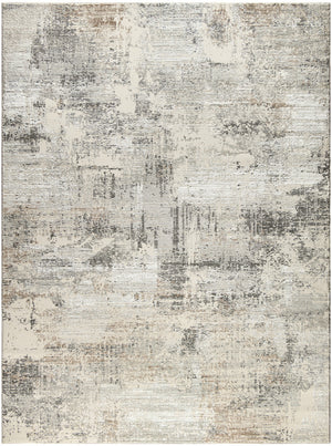 Homeroots 9' X 12' Beige Black And Gray Abstract Non Skid Area Rug  Polyester 551346