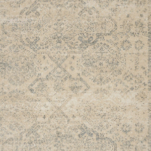 Homeroots 9' X 12' Beige And Gray Geometric Distressed Area Rug - Stylish, Durable, Stain-resistant, Perfect For Homes!  Polypropylene 551349