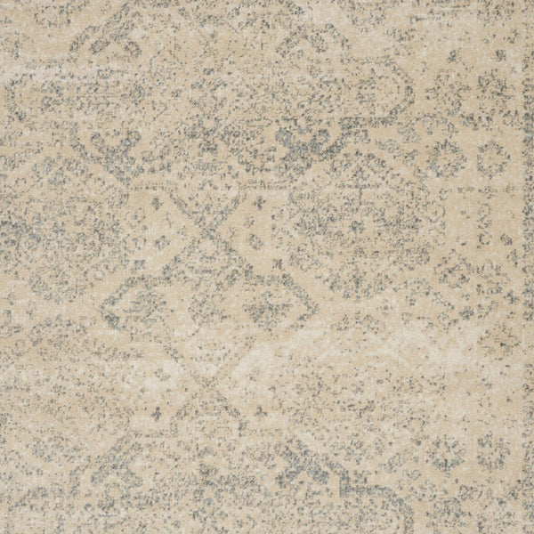 Homeroots 9' X 12' Beige And Gray Geometric Distressed Area Rug - Stylish, Durable, Stain-resistant, Perfect For Homes!  Polypropylene 551349