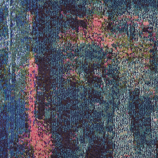 HomeRoots 9' Blue and Yellow Abstract Area Rug - Modern Power Loomed Design for Contemporary Spaces 9' X 12' 551362