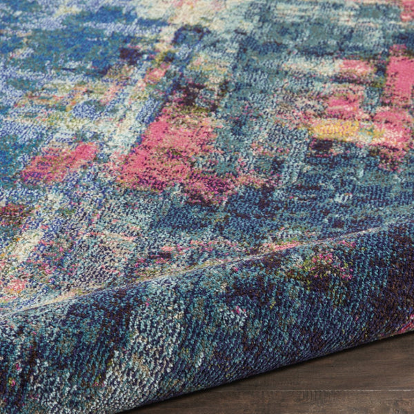 HomeRoots 9' Blue and Yellow Abstract Area Rug - Modern Power Loomed Design for Contemporary Spaces 9' X 12' 551362