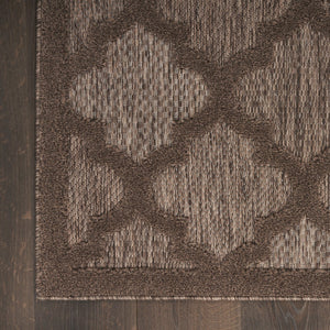 HomeRoots 9' X 12' Trellis Area Rug – Stylish Dark & Light Brown Indoor/Outdoor Design, Durable & Easy Care 551365