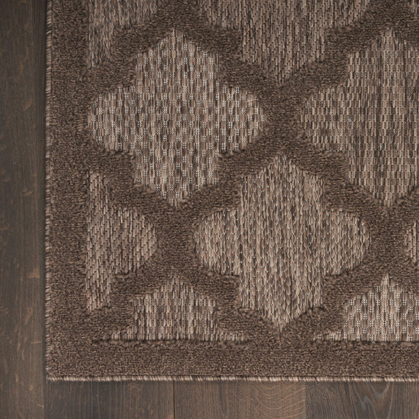 HomeRoots 9' X 12' Trellis Area Rug – Stylish Dark & Light Brown Indoor/Outdoor Design, Durable & Easy Care 551365