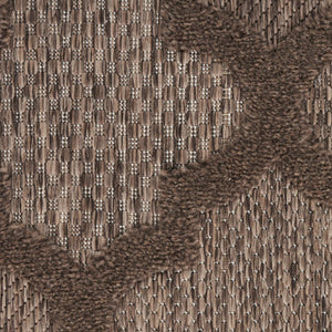 HomeRoots 9' X 12' Trellis Area Rug – Stylish Dark & Light Brown Indoor/Outdoor Design, Durable & Easy Care 551365