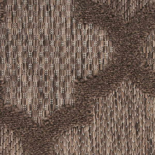 HomeRoots 9' X 12' Trellis Area Rug – Stylish Dark & Light Brown Indoor/Outdoor Design, Durable & Easy Care 551365