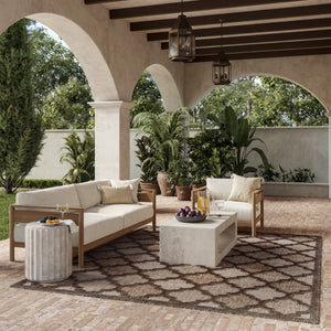 HomeRoots 9' X 12' Trellis Area Rug – Stylish Dark & Light Brown Indoor/Outdoor Design, Durable & Easy Care 551365