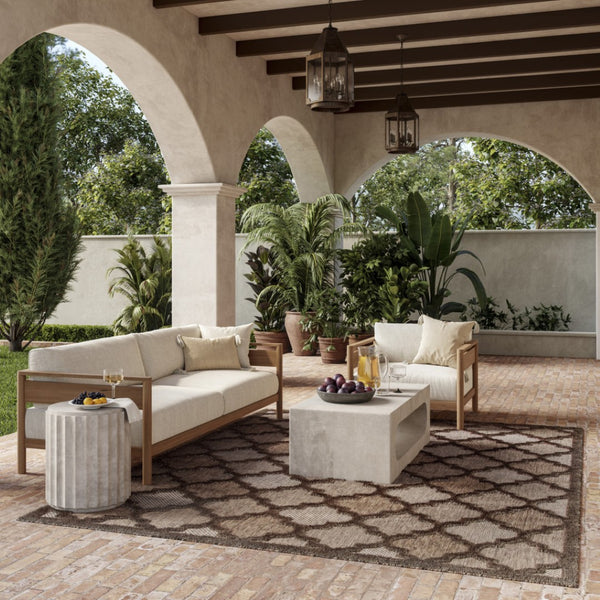 HomeRoots 9' X 12' Trellis Area Rug – Stylish Dark & Light Brown Indoor/Outdoor Design, Durable & Easy Care 551365