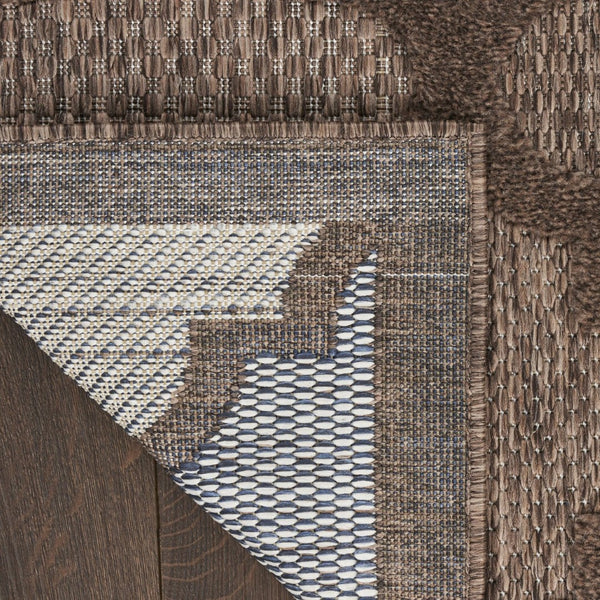 HomeRoots 9' X 12' Trellis Area Rug – Stylish Dark & Light Brown Indoor/Outdoor Design, Durable & Easy Care 551365