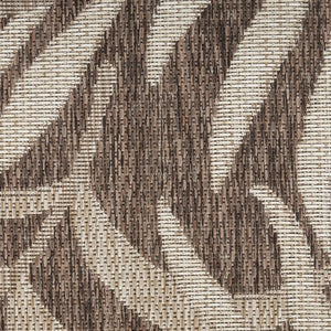 HomeRoots 9' Indoor Outdoor Brown and Ivory Palm Leaf Area Rug - Tropical Elegance for Any Space, Durable Design 551367