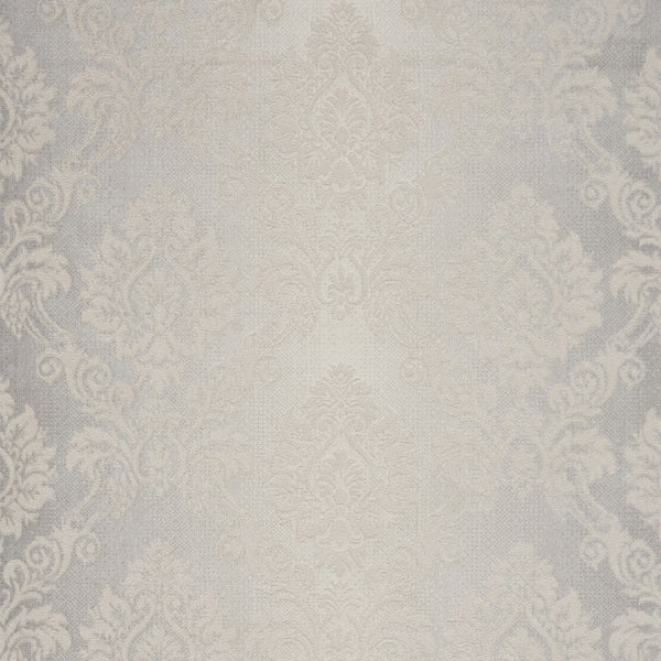 Homeroots 9' X 12' Gray And Ivory Damask Distressed Non Skid Area Rug  Polypropylene,Polyester 551369