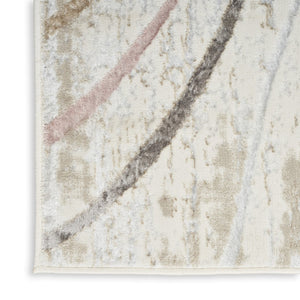 HomeRoots 5' Modern Abstract Area Rug in Ivory, Black, and Brown - Non-Skid, Durable, Easy Care for Any Room 9' X 12' 551377