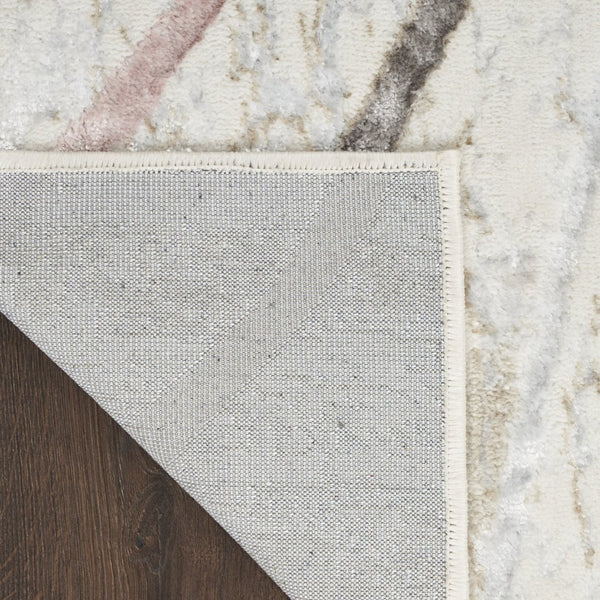HomeRoots 5' Modern Abstract Area Rug in Ivory, Black, and Brown - Non-Skid, Durable, Easy Care for Any Room 9' X 12' 551377