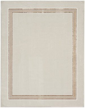 Homeroots 9' X 12' Gray Ivory And Cream Geometric Non Skid Area Rug  Polyester 551380