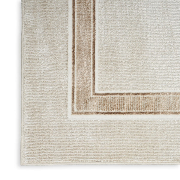 HomeRoots 5' Modern Geometric Ivory and Brown Area Rug with Non-Skid Backing for Stylish, Easy Living Spaces 9' X 12' 551380