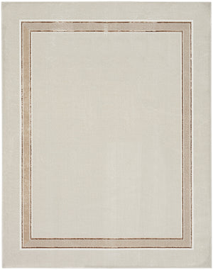 Homeroots 9' X 12' Gray Ivory And Cream Geometric Non Skid Area Rug  Polyester 551380