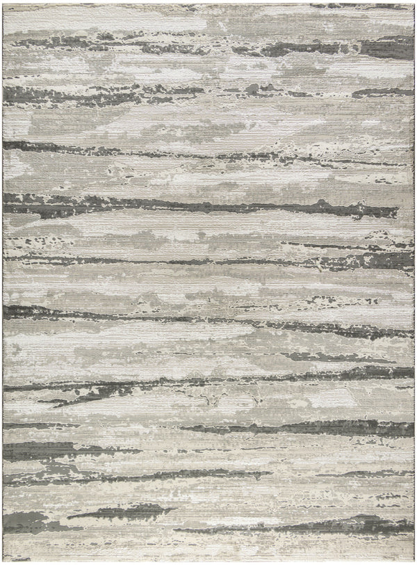 Homeroots 9' X 12' Beige Ivory And Gray Abstract Non Skid Area Rug  Polyester 551381