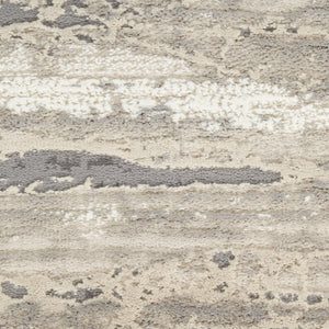 HomeRoots 5' Abstract Ivory Beige and Gray Non-Skid Area Rug - Durable, Stain-Resistant, Modern Style for Any Room 9' X 12' 551381