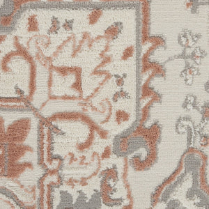 HomeRoots 9' Elegant Ivory and Red Floral Medallion Area Rug – Timeless Bohemian Design for Any Room 9' X 12' 551385