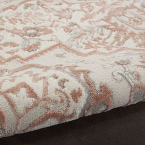 HomeRoots 9' Elegant Ivory and Red Floral Medallion Area Rug – Timeless Bohemian Design for Any Room 9' X 12' 551385