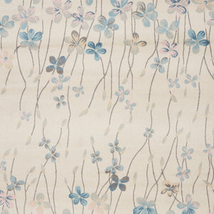 Homeroots 9' X 12' Ivory And Blue Floral Area Rug - Stain-resistant, Durable, Perfect For Homes With Kids & Pets  Polypropylene 551396