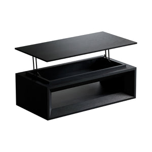 English Elm 43.3'' Wood Veneer Lift Top Coffee Table with Hidden Storage for Living Room Black W1435P453256