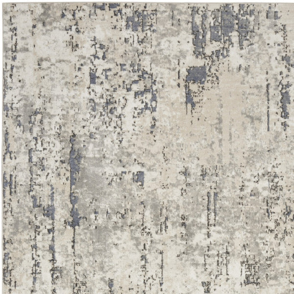 Homeroots 9' X 12' Cream Abstract Power Loom Area Rug  Polypropylene,Polyester 551400