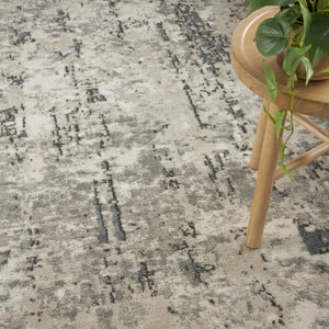 HomeRoots 9' X 12' Cream Abstract Power Loom Area Rug - Modern Elegance for Living Spaces, Durable & Easy Care 551400