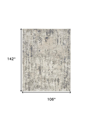 Homeroots 9' X 12' Cream Abstract Power Loom Area Rug  Polypropylene,Polyester 551400