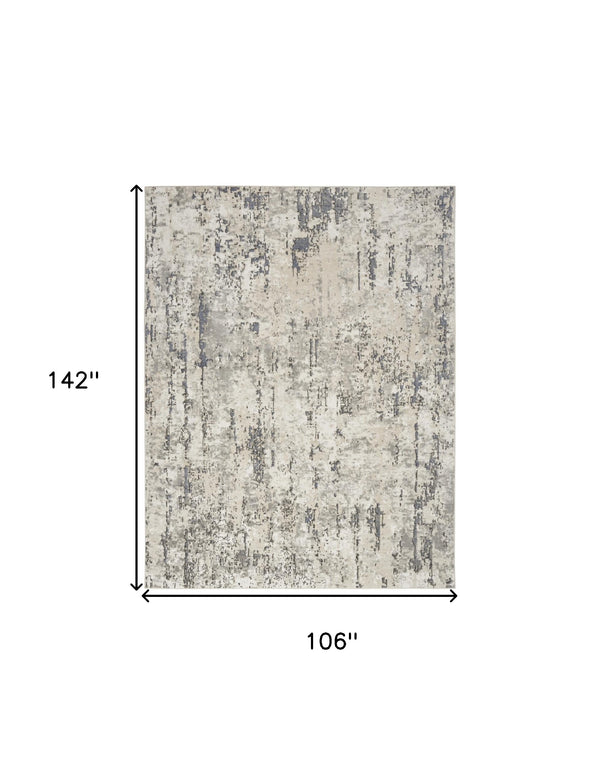 Homeroots 9' X 12' Cream Abstract Power Loom Area Rug  Polypropylene,Polyester 551400