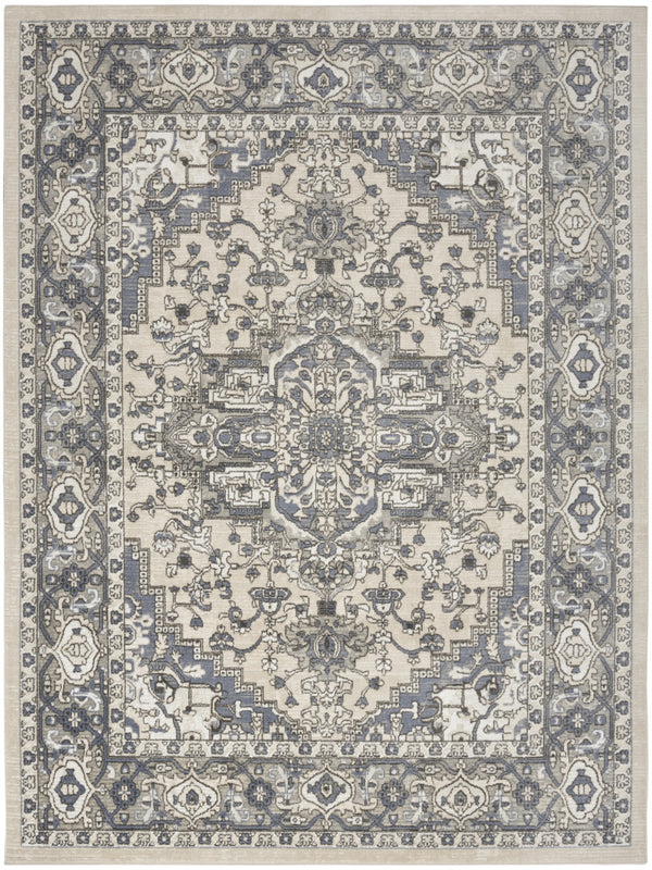 Homeroots 9' X 12' Cream Floral Power Loom Area Rug  Polypropylene,Polyester 551401