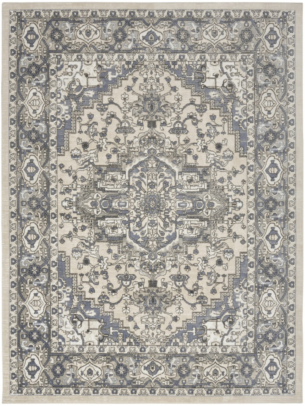 HomeRoots 9' X 12' Cream Floral Area Rug – Timeless Elegance for Living Rooms, Durable, Low-Maintenance Design 551401