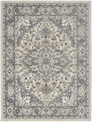 HomeRoots 9' X 12' Cream Floral Area Rug – Timeless Elegance for Living Rooms, Durable, Low-Maintenance Design 551401
