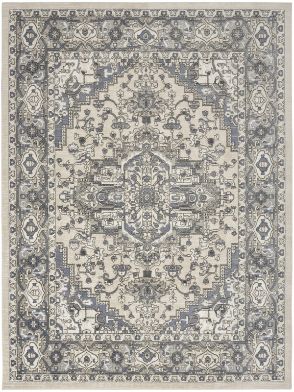 HomeRoots 9' X 12' Cream Floral Area Rug – Timeless Elegance for Living Rooms, Durable, Low-Maintenance Design 551401
