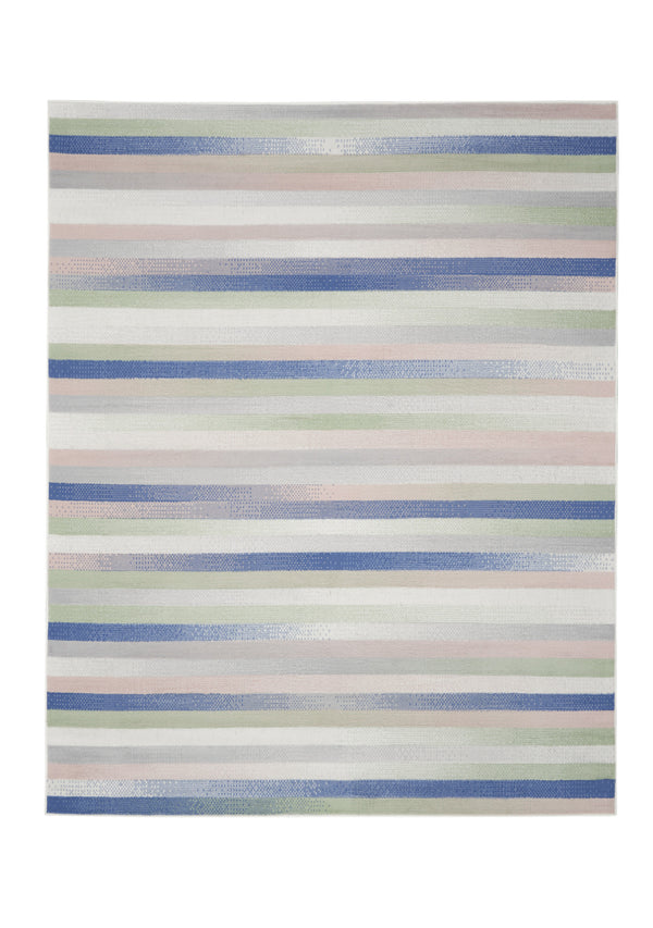 Homeroots 8' X 12' Ivory Tan And Blue Abstract Distressed Non Skid Area Rug  Polypropylene 551403