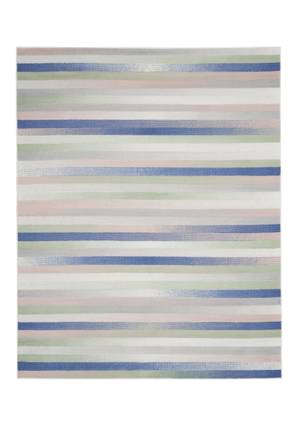 HomeRoots 8' Abstract Distressed Area Rug in Ivory Tan and Blue – Durable, Stain-Resistant, Non-Skid Design 8' X 12' 551403
