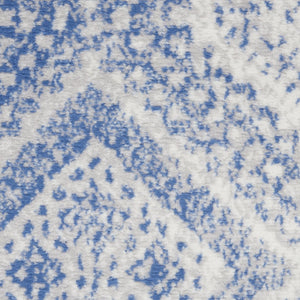 HomeRoots 8' Ivory and Blue Geometric Distressed Area Rug - Durable, Non-Skid Design for Modern Homes 8' X 12' 551406