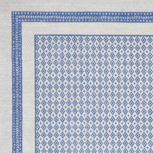 Homeroots 8' X 12' Ivory And Blue Geometric Distressed Area Rug - Durable, Non-skid, Stain Resistant Design! 8' X 12' Polyester 551407