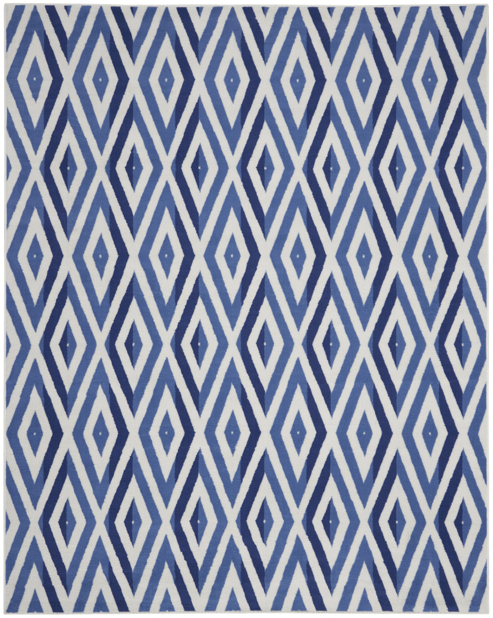Homeroots 8' X 12' Ivory And Blue Geometric Distressed Non Skid Area Rug  Polypropylene 551408
