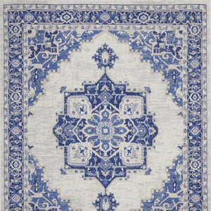 Homeroots 7' Elegant Floral Medallion Area Rug - Durable, Stain-resistant, Non-skid Design For Cozy Spaces 8' X 12' Polyester 551409