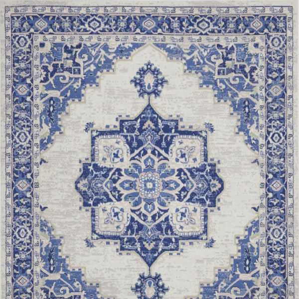 Homeroots 7' Elegant Floral Medallion Area Rug - Durable, Stain-resistant, Non-skid Design For Cozy Spaces 8' X 12' Polyester 551409